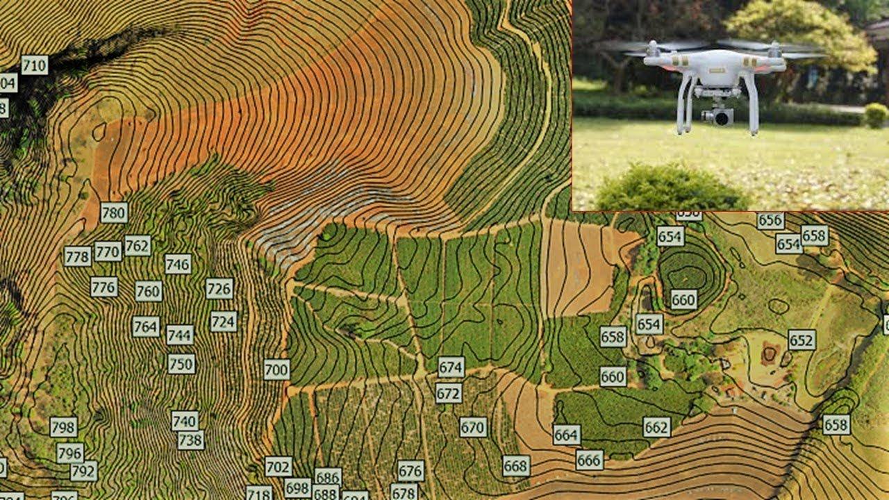 Curvas de nível geradas por levantamento LiDAR